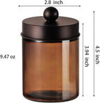 Amber Glass Qtip Holder, Apothecary Jars - Image 7