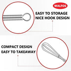 Walfos Mini Whisks, Small Whisk Bulk 304 Stainless Steel 6 Pieces, 5 Inch Tiny - Image 3