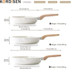 Kordisen Nonstick Ceramic Frying Pan Set, 3 Piece Ceramic Skillet Set, Healthy - Image 7