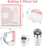 Pastry Cutter, Biscuit Cutter, Dough Scraper, Silicone Baking Mats, Stainless - Image 3