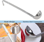 3 Pcs 1 oz Stainless Steel Soup Ladle Set, Long Handle Serving Spoons - Image 4