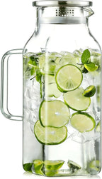 1 Pack 2 Liters/68 oz Square Glass Pitcher by ModernClearGlassVase