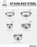 Stainless Steel Cookware Set, PFOA&PTFE Free, Dishwasher&Oven Safe, Kitchen - Image 3