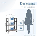 DUMOS 3 Tiers Bookshelf, Classical Book Shelf, Tall Display Shelves in Living - Image 3