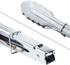 HINMAY Stainless Steel Locking Kitchen Tongs Extra Long Sturdy Heavy Duty Tongs - Image 4