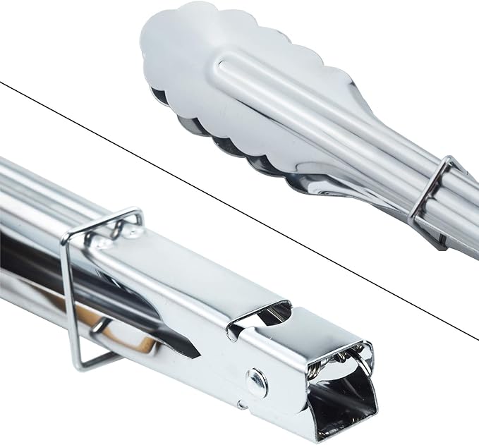 HINMAY Stainless Steel Cooking Grilling Tongs Extra Long Camp Dutch Oven Tongs - Image 4