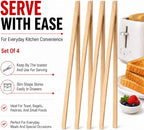 HIC Kitchen Toast Tongs, Natural Bamboo - Image 5