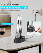 CIRCLE JOY Electric Wine Opener 7-in-1 Stainless Steel Rechargeable Electric - Image 4