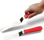Offset Spatula set of 3 Red 6 8 & 10 Inch Cake Frosting Angled Icing Spatula - Image 4
