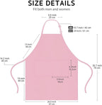 4 Packs Chef Apron with 2 Pockets, Waterproof Adjustable Apron - Image 6