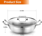 Delarlo Tri-Ply Stainless Steel 13 inch Everyday Pan - Image 3