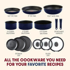 T-fal Ingenio Expertise Non Stick Cookware Set 14 Piece, Induction Oven Broiler - Image 2