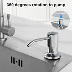 Soap Dispenser for Kitchen Sink, Stainless Steel Countertop Dish Soap Dispenser - Image 2