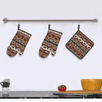Vintage Rustic Oven Mitts and Pot Holders Sets of 3 Heat Resistant Hot Pads - Image 6