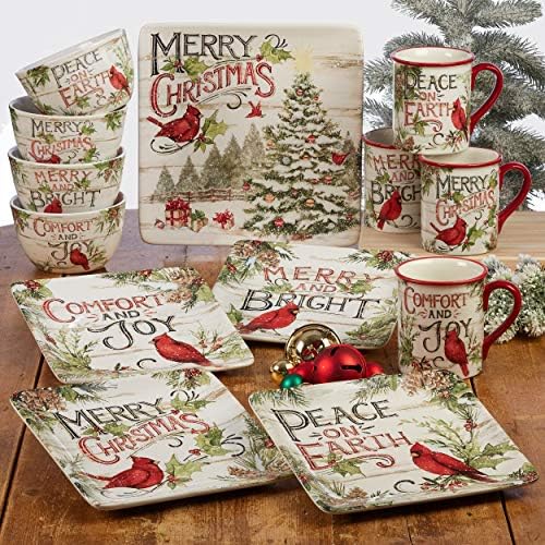 Evergreen Christmas 16 oz Ceramic Mugs Set of 4 Holiday Cardinal Design with Festive Sayings Durable Stoneware Drinkware for Hot Cocoa, Coffee, Tea & Winter Gifting (Pack of 3) - Image 3