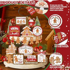Funnymoom 17 Pcs Christmas Tiered Tray Decor Gingerbread Man Tray Decor Set - Image 3