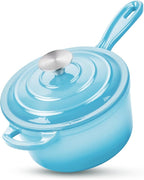 HaSteeL 2 QT Cast Iron Saucepan, Mini Enamel dutch oven by HaSteeL