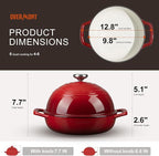 Overmont Enameled Cast Iron Bread Oven - 6QT Bread Dutch Oven - Image 5
