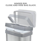 Clorox 13 Gallon Trash Can - 50L Kitchen Trash Can - Rectangular Stainless - Image 3
