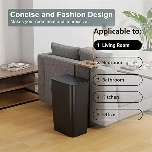 Compact Push-in Trash Can with Lid - Image 2