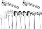 Patelai Serving Utensils Set Include Stainless Steel Large Spoons Slotted by Patelai