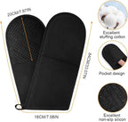 AUAUY Black Double Oven Mitts, 250°C/482°F Heat Resistant BBQ Mittens - Image 2