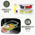 KOMUEE 10 Packs 30 oz Glass Meal Prep Containers, Glass Food Storage Containers - Image 3