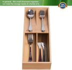 guiogc Bamboo Silverware Drawer Organizer, Kitchen Small Silverware Organizer - Image 7