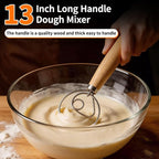 Polly Online Dough Whisk, Wooden Handle Danish Sourdough Whisk - Image 2