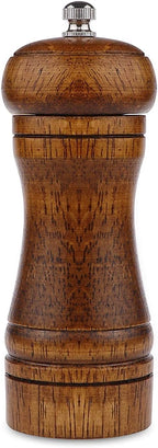 Pepper Grinder - 5 inch Pepper Mill Pepper Grinder Refillable Oak Salt and by Powstro