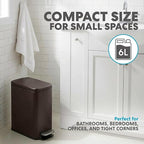 SIMPLI-Magic 6L/1.6G Stainless Steel Bathroom Trash Can - Image 2