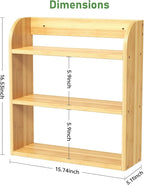 ROMGUAR CRAFT 3 Tier Bamboo Spice Rack, Countertop or Wall Mounting Wood Spice - Image 3