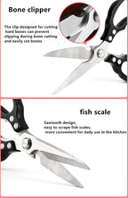 AWinjoy Heavy Duty Sharp Kitchen Scissors, Dishwasher Safe, Cooking Shears - Image 4