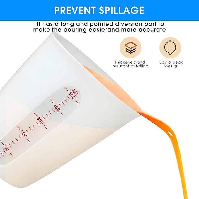 ZUYEE Silicone Measuring Cups Flexible Measure Cups Chocolate Melting Squeeze - Image 4