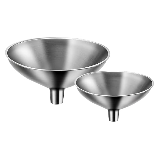 Serinar 2 Piece Small Stainless Steel Filling Mini Funnel, Flask Funnel by serinar