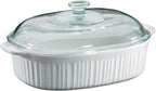 CorningWare French White 4 Quart Oval Casserole W/Glass Cover by CorningWare