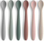 6-Piece Silicone Baby Feeding Spoons, First Stage Infant Spoons, Soft-Tip Easy by NETANY