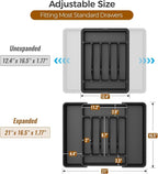 ukeetap Extra Large Expandable Silverware Organizer, BPA-Free Food-Safe Cutlery - Image 3