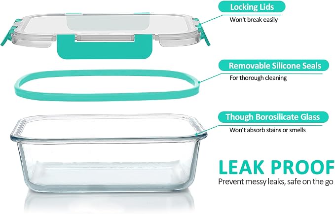M MCIRCO 10-Pack Glass Food Storage Container - Image 3
