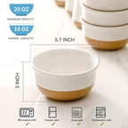 HASENSE Ceramic Cereal Bowls, 20 OZ Soup Bowls - Image 3