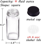 Churboro 66 Spice Jars with 547 Labels- Glass Spice Jars with Black Metal Caps - Image 3