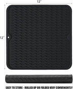 Silicone Dish Drying Mat, Non-Slip Easy Clean Sink Mat Large Heat-resistant - Image 2