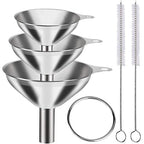 3-Piece Stainless Steel Kitchen Funnel Set by Unknown