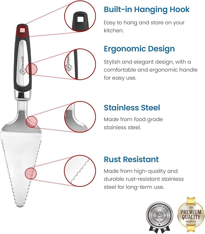 Pie Server Spatula and Cake Cutter Slicer, Stainless Steel Set - Image 3