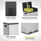 Simpli-Magic 16 Gallon Step Trash Can – Dual Compartment Kitchen Garbage Can - Image 6