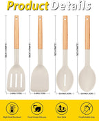 Pack of 4 Silicone Cooking Utensils Set, Non Stick Solid Spatulas and Heat - Image 3