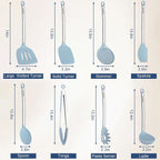 8PCS Kitchen Utensils Set, Vayvnt Heat Resistant Silicone Utensils Set - Image 2
