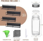 VITEVER Magnetic Spice Rack, 4 Pack, 24 Square Glass Jars - Image 4