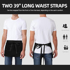 NLUS 1 Pack Server Apron with 3 Pockets, Water Oil Stain Resistant Waitress - Image 4