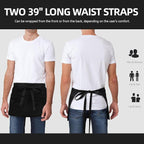 NLUS 3 Pack Server Aprons with 3 Pockets, Water Oil Stain Resistant Waitress - Image 3